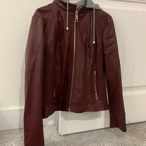 Never worn womens guess faux leather jacket size XL